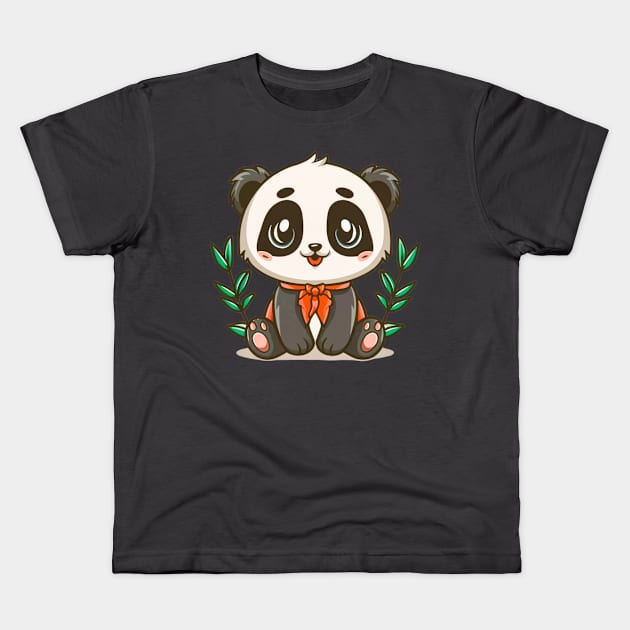 Cute Little Baby Panda! Kids T-Shirt by Artified Studio